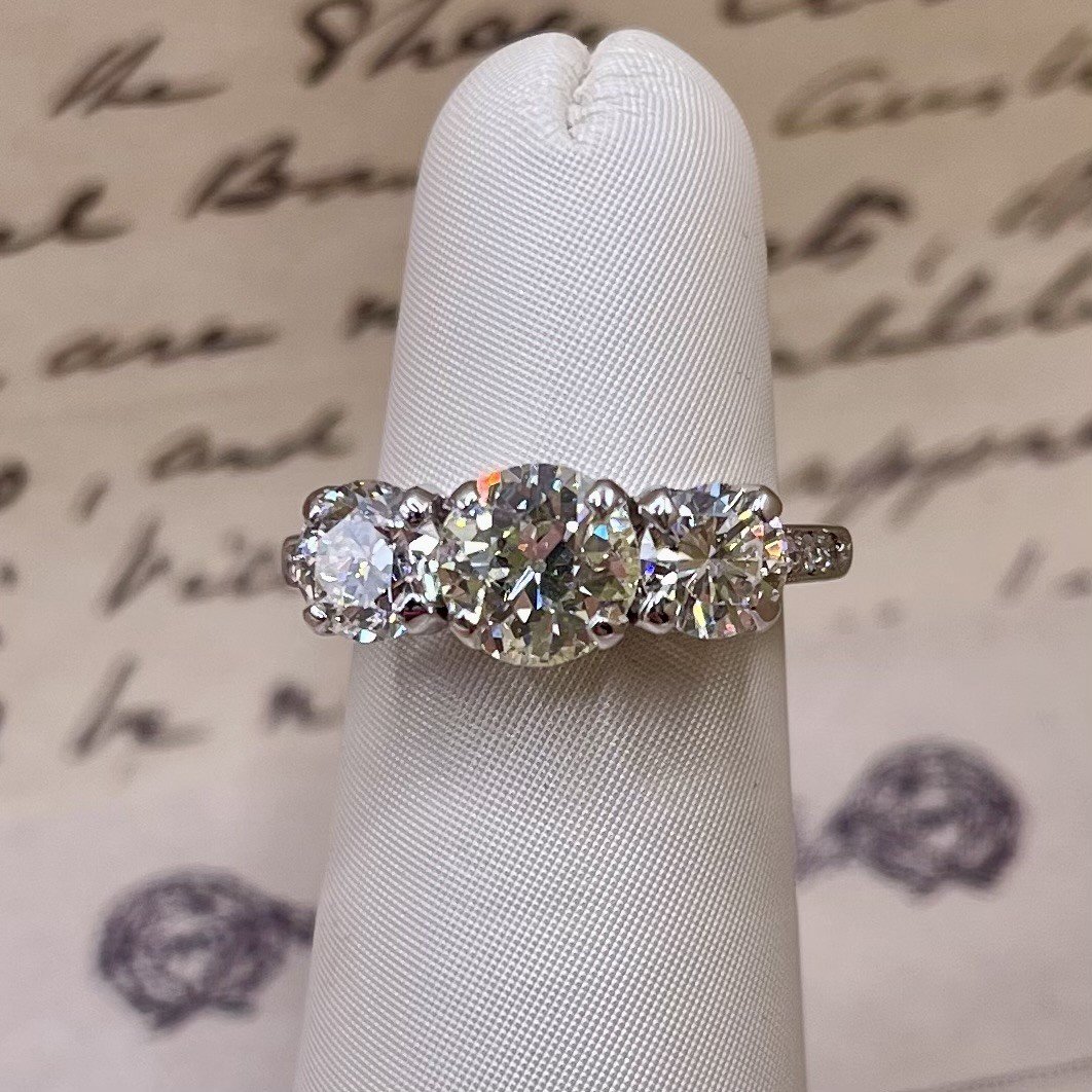 Vintage 1925 Past Present and Future 3-stone Ring — Craig Husar